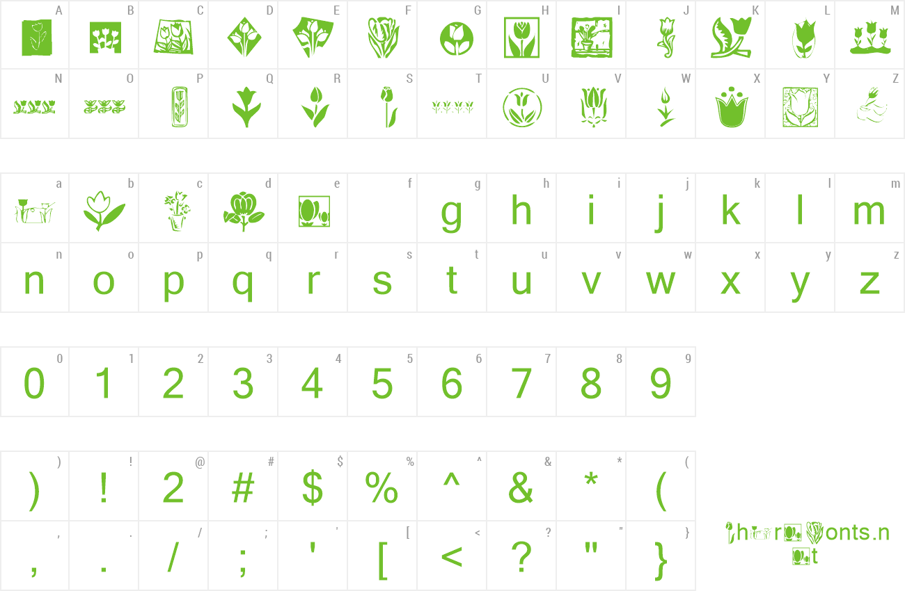 Font KR Tulips preview